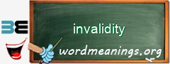 WordMeaning blackboard for invalidity